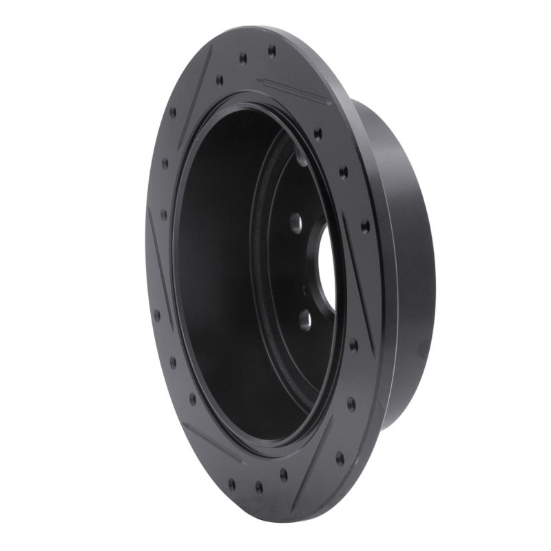 Subaru Outback Brake Rotor (1) - Rear Right - R1 Concepts - Drilled & Slotted - Black - `08-`15